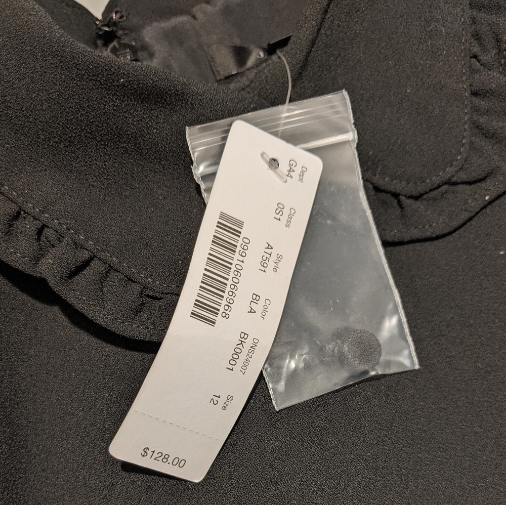 J. Crew Black A-line dress with ruffle collar - Picture 5 of 9